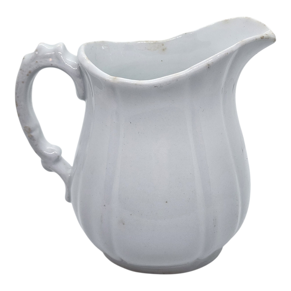 Vintage Alfred Meakin Ironstone Pitcher Creamer White Scalloped England